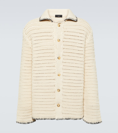 Alanui Punti Summer Crochet Cotton-blend Cardigan In Beige