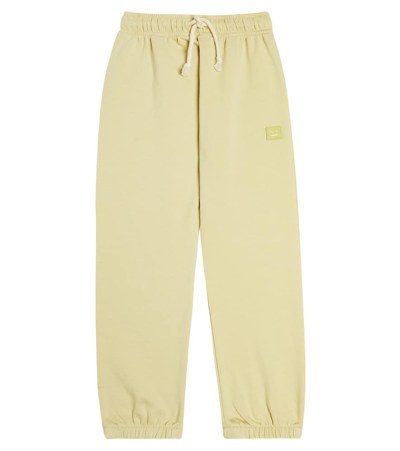 Acne Studios Kids' Face Cotton Sweatpants In Green