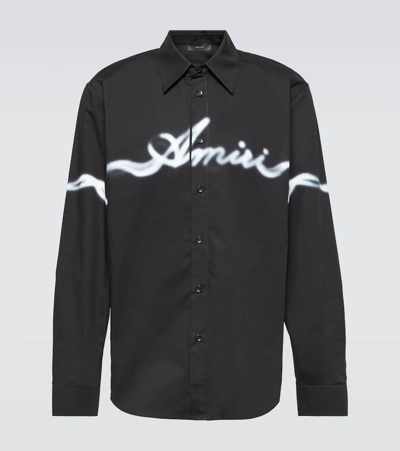 Amiri Smoke Printed Cotton Shirt In Black