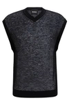 Hugo Boss Regular-fit Sleeveless Sweater In A Translucent Knit In Black