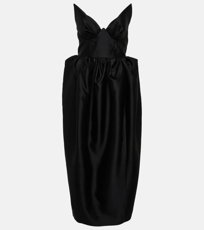 Zimmermann Matchmaker Wool-silk Bustier Midi Dress In Black