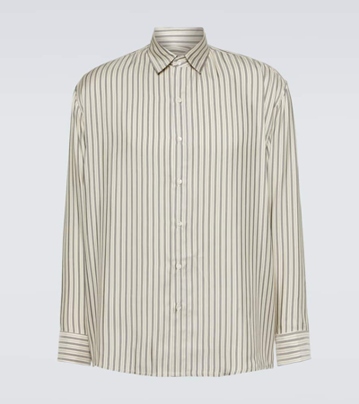 Le Kasha Striped Oversized Linen Shirt In Multicoloured