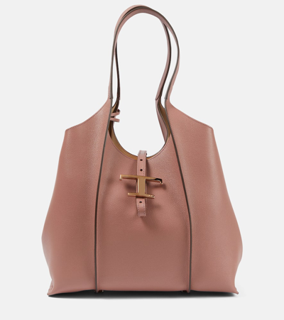 Tod's Tsb Small Leather Tote Bag In Pink