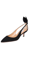 Aquazzura 50 Bow-tie Suede Pumps In Black