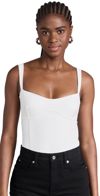 Good American Sweetheart Scuba Tank Thong Bodysuit White001 Xs In White001