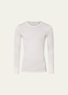 Hanro Woolen Silk Long Sleeve Crewneck Tee In Ivory