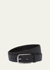 Prada Men's Saffiano Leather Belt In F0002 Nero