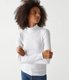 Michael Stars Beck Ruched Turtleneck In Heather Grey