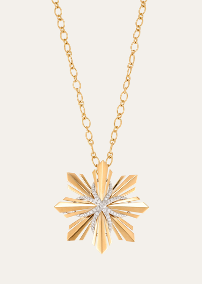 Verdura 18k Yellow Gold, Platinum, And Diamond Etoile Convertible Pendant Necklace