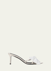 Giuseppe Zanotti Crystal Bow Stiletto Slide Sandals In Kefir