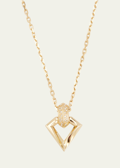 Dries Criel 18k Yellow Gold Diamond Brute Flux Pendant Necklace In Yg