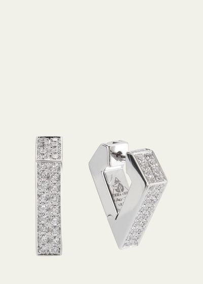 Dries Criel 18k White Gold Medium Diamond Brute Diamanti Earrings In Wg