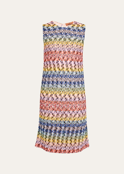 Missoni Scallop Shift Dress In Sm60s-krg0072 Mul