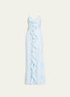 Loveshackfancy June Floral Ruffle Front Dress In Blue Stars