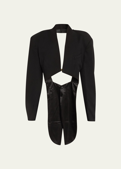 Bettter Open-back Wool Tailcoat In Black