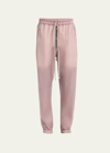 RICK OWENS MID-RISE RELAXED-LEG SHEER PULL-ON JOGGER PANTS