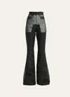 Rick Owens Minimalist Solid Color Flared Pants In Black
