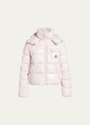 Moncler Andro Hooded Puffer Jacket In Pastel Pink