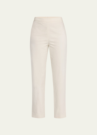 Brunello Cucinelli Cotton Straight-leg Pants With Monili Detail In C8949 Oat