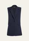 KOBI HALPERIN REAGAN SINGLE-BUTTON CREPE VEST