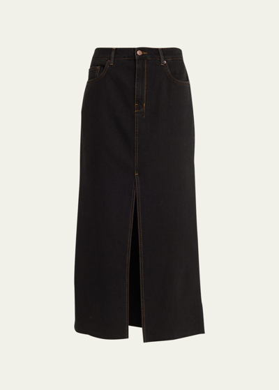 Ksubi Kara Denim Maxi Skirt In Black