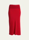 Rick Owens High-waist Bias Midi Skirt In Cardinal Red