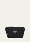 Prada Black Re-nylon Belt Bag Men In F0002 Nero