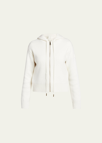 Moncler Cashmere Zip-up Cardigan In White