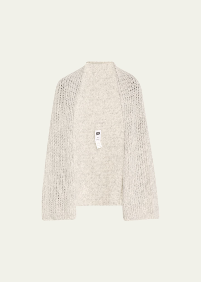 Nsf Clothing Emma Chunky Knit Wool-blend Shrug In Off Grey