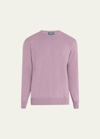 Bergdorf Goodman Men's Solid Cashmere Crewneck Sweater In Grapeade
