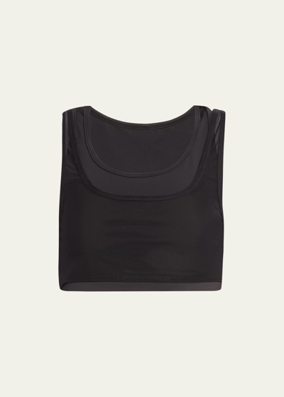 Héros The Double Crop Top In Black