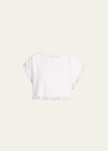 Zimmermann Alight Cropped Fringed Cotton-terry Jacquard Top In Ivory
