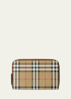Burberry Check Zip-around Continental Wallet In Archive Beige