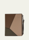 Loewe Men's Puzzle Leather Compact Wallet In Winter Brown/sand