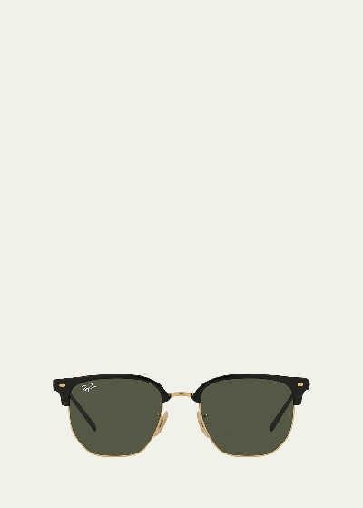 Ray Ban Ray-ban Womens Black Rb4416 New Clubmaster Propionate Sunglasses In Black On Gold