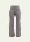 Lafayette 148 Regenerated Punto Milano Gates Ankle Flare Pull-on Pant In Nickel Melange