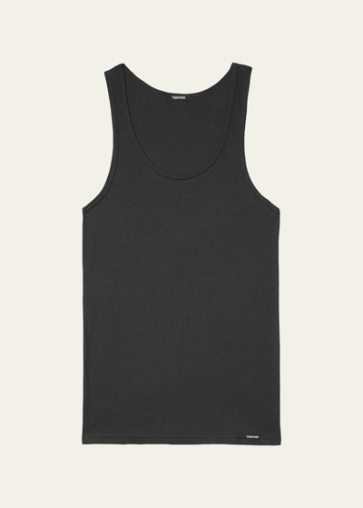 Tom Ford Men's Cotton/modal Rib Tank In Black