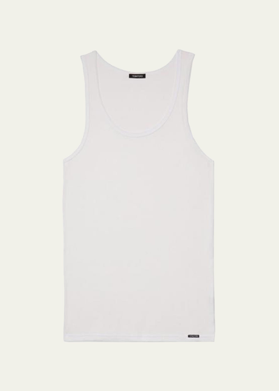 Tom Ford Men's Cotton/modal Rib Tank In White