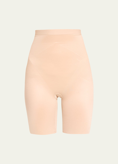 Spanx Thinstincts 2.0 High-waisted Mid-thigh Shorts In Champagne Beige