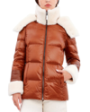 Dawn Levy Puffer Jacket With Genuine Shearling Trim
