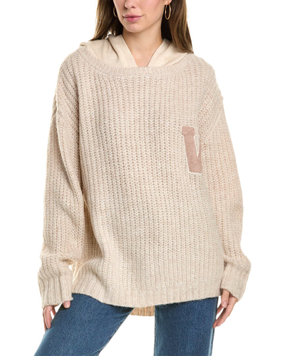 Vintage Havana Hooded Sweater In White