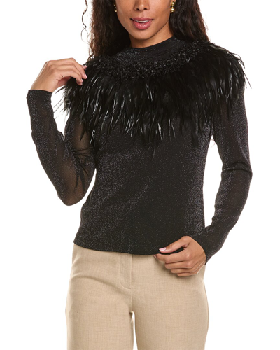 Gracia Feather Top In Black