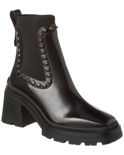 Jimmy Choo Veronique Leather Crystal Chelsea Boots In Black