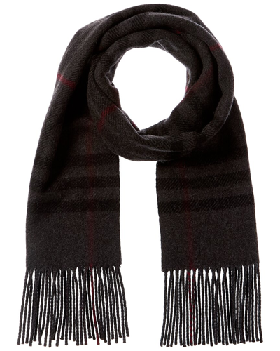 Burberry Check-pattern Wool-blend Scarf In Grey