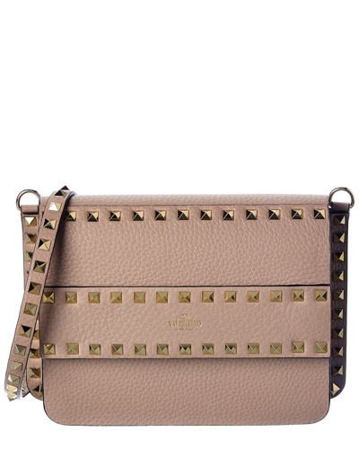 Valentino Garavani Valentino Rockstud Small Grainy Leather Crossbody Shoulder Bag In Pink