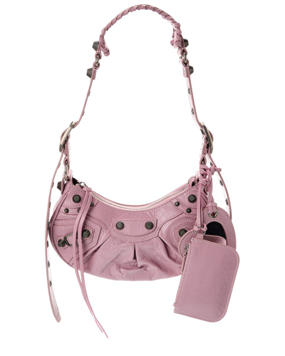Balenciaga Le Cagole Xs Leather Shoulder Bag In Pink