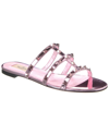 Valentino Rockstud Caged Leather Sandal In Pink