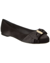 Ferragamo Vara Bowtie Ballet Flat Shoes In Black