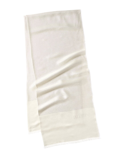 Valentino Wool-blend Scarf In White