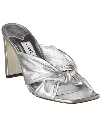 Jimmy Choo Avenue 50 Leather Sandal In Silver